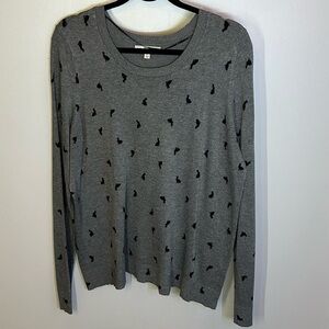 Bass Crewneck Long Sleeve Super Soft Sweater with Rabbits Mens Size L Bunnies